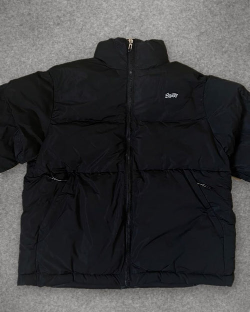 Puffer oversize noir, vue de face – Stylesme